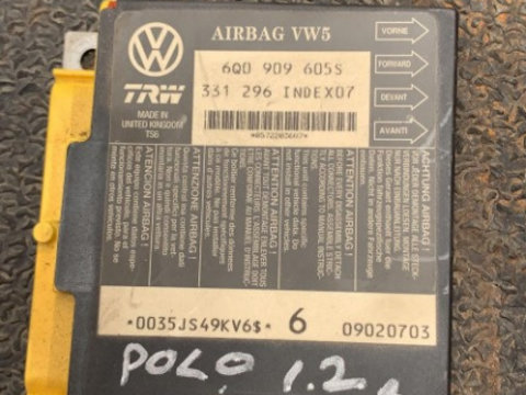 Calculator modul airbag Vw Polo 9N 2002 1.2 benzina 6Q0909605S