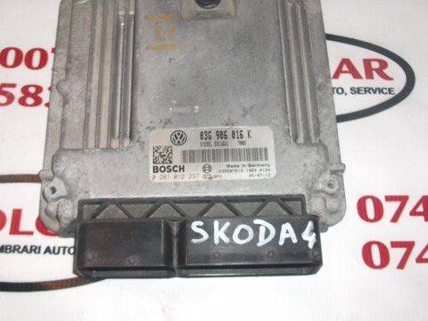 Calculator motor, 03G906016K, 0281012237, Skoda Octavia 2 (1Z3) 1.9 tdi, BXE