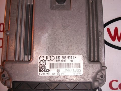 Calculator motor Audi A3 2.0TDI, BKD, 140HP, 03G906016FF, 0281011905