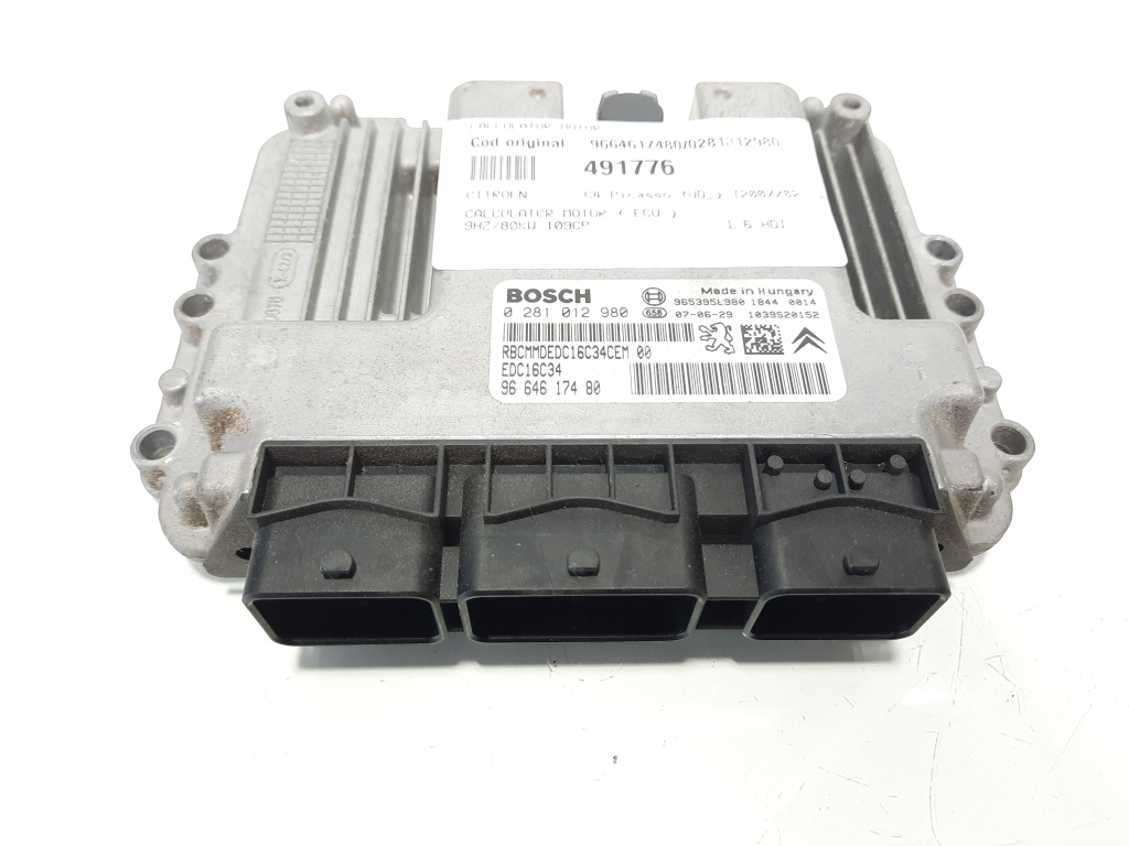 Calculator motor, cod 9664617480, 0281012980, Citroen C5 (III) Break, 1.6 HDI, 9HZ (idi:491776)