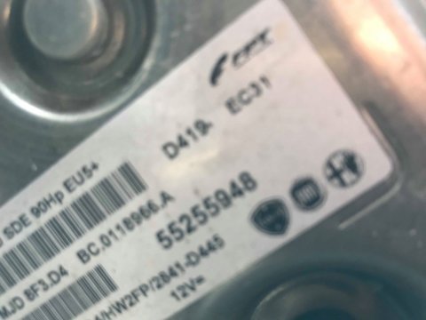 Calculator motor ECU 55255948 8F3.D4 Fiat Doblo 1.3 Multijet 2014