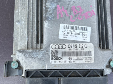 Calculator motor, Ecu , Audi A4 , B7, 2.0 TDI, BLB an 2007 cod 03G906016CL, 0281012267,