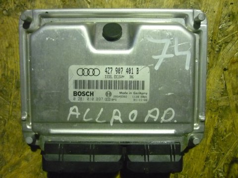 Calculator motor ECU Audi A6 (4B, C5) Allroad 2.5 tdi, 4Z7907401B, 0281010897, EDC15VM