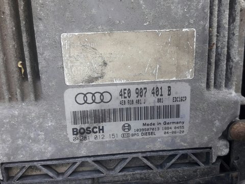Calculator motor ecu cod 4e0907401b 0281012151 Audi A8 3.0tdi quattro asb 233hp 2002-09 motor a4 a6 piele