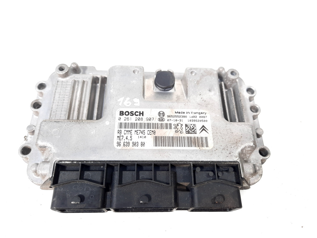 Calculator motor ECU, cod 9652552380, 0261208907, Peugeot 308, 1.6 benz, NFU (idi:550048)