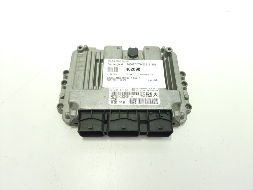 Calculator motor ECU, cod 9656974780, 0281011561, Peugeot 206 SW, 1.6 HDI, 9HZ (idi:482898)