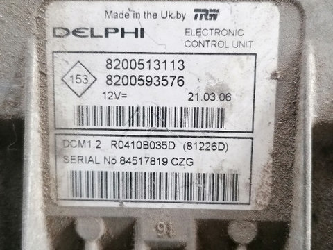 Calculator motor ECU Dacia Logan 1.5 8200513113 8200593576