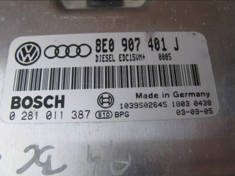 Calculator motor ECU FORD Audi 8E0907401J sau cod 0281011387 Audi A6 C5 2.5 tdi Audi Allroad