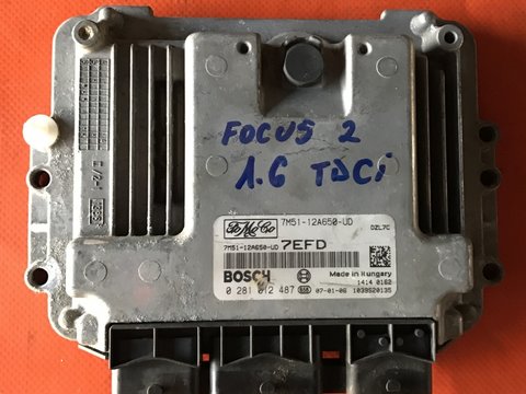 Calculator Motor ECU Ford Focus 2 C-Max 1.6 tdci 2004-2009 BOSCH 7M51-12A650-UD