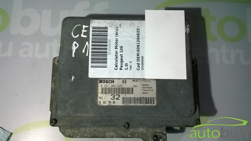 Calculator Motor (ECU) Peugeot 106 (1991-2003) 1.0i 0261204625 9630278480