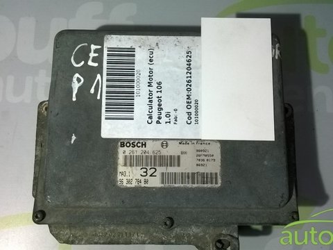 Calculator Motor (ECU) Peugeot 106 (1991-2003) 1.0i 0261204625 9630278480
