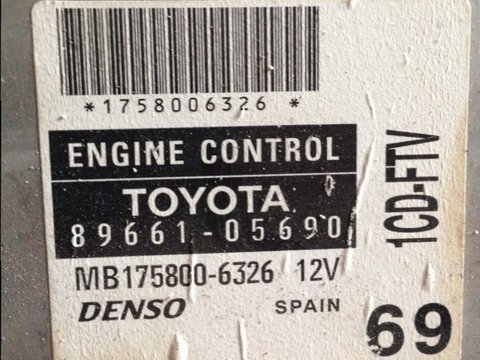 Calculator motor ECU toyota avensis 2.0 D-4D cod 89661-05690