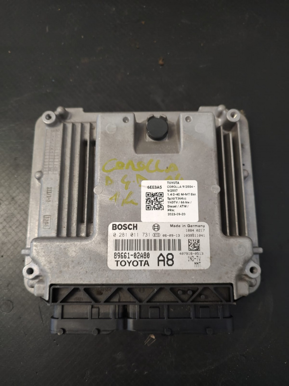 Calculator motor , ECU Toyota Corolla 1.4DIESEL 2004-2007 COD 89661-02A80 0281011731 FACTURA SI GARANTIE
