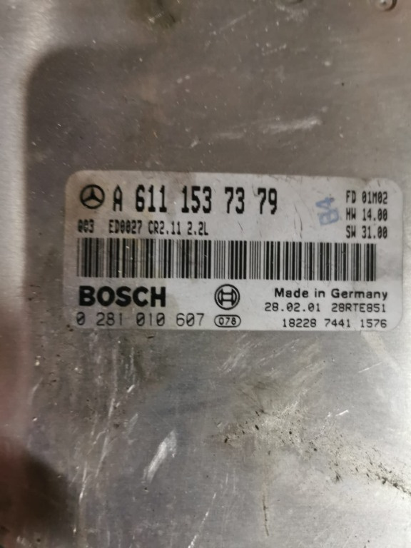CALCULATOR MOTOR ; MERCEDES-BENZ W203 2.2CDI COD - A6111537379 , A 611 153 73 79 , 0 281 001 620 , 0281001620