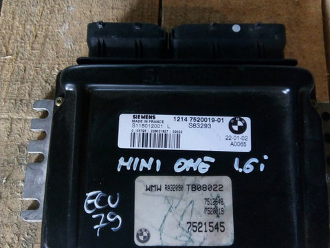 Calculator motor Mini One R50 1.6 benzina an 2000-2006, cod 12147520019
