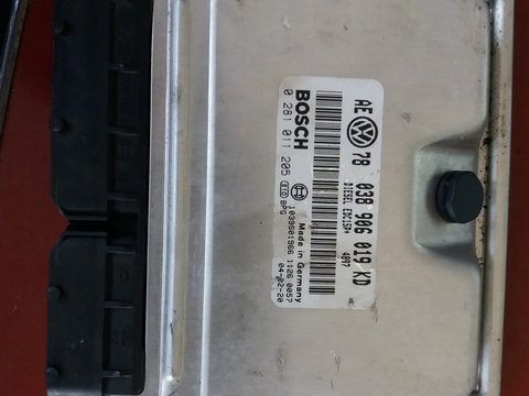 Calculator motor VW Passat 2002, 1.9 tdi, cod motor AVB, coduri: 038906019KD ; 0281011205