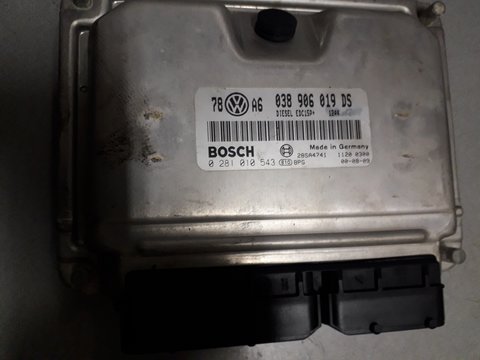 Calculator motor VW Passat B5, 2003m 1.9 tdi AVF, cod piesa 038906019DS ; 0281010543