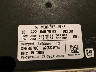 Calculator suspensie airmatic Mercedes s320 cdi w2