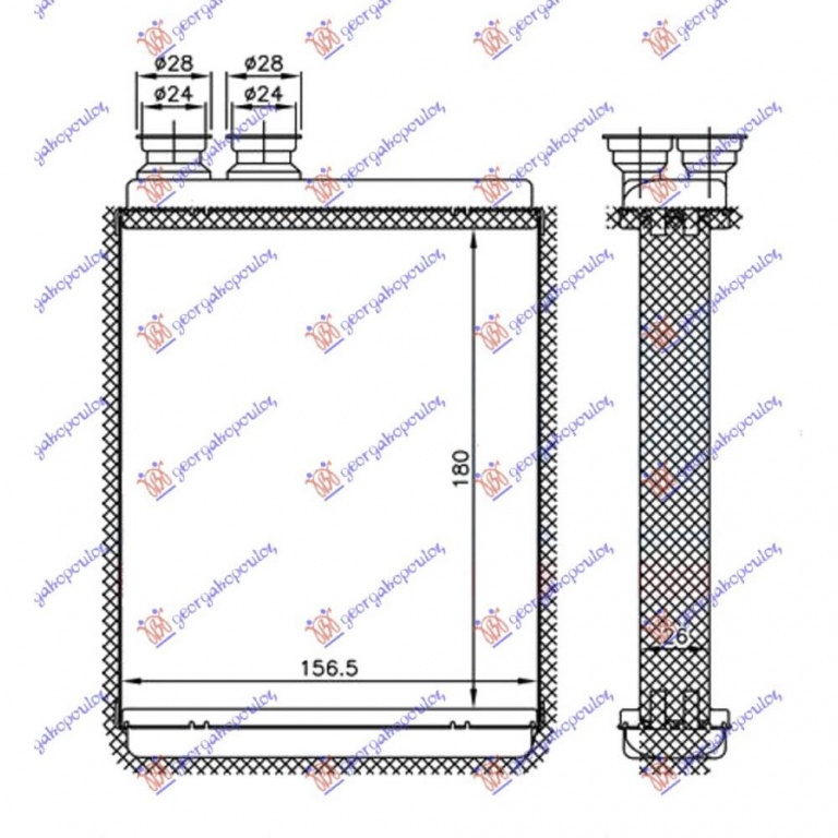 Calorifer caldura pentru CITROEN C4 CACTUS 2014 , 6448.V3