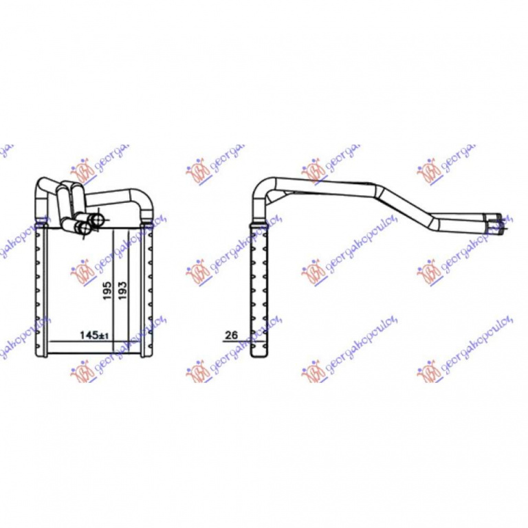 Calorifer caldura pentru FIAT IDEA 2004 , 46722928