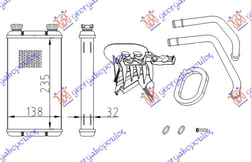 Calorifer habitaclu +/-AC 03- NISSAN INTERSTAR 02-09 OPEL MOVANO 98-09 RENAULT MASTER/MASCOTT 98-09