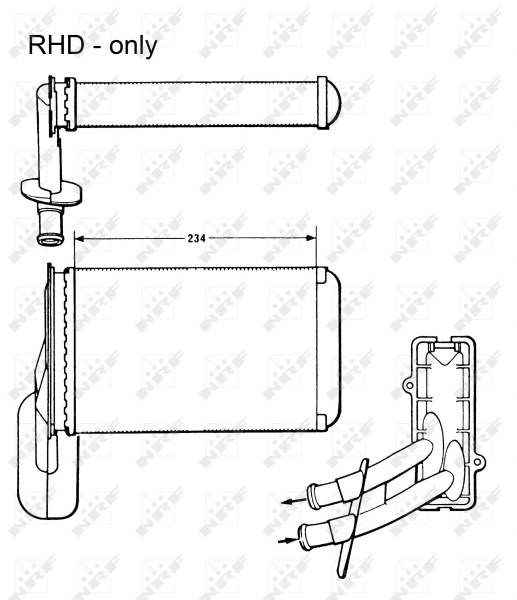 CALORIFER HABITACLU ~ SEAT IBIZA II (6K1) 1993 1994 1995 1996 1997 1998 1999 2000 2001 2002 ~ NRF 58623 ~ NRF