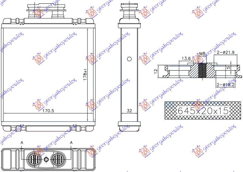 CALORIFER INCALZIRE HABITACLU (178x171x32) (BR) - SEAT IBIZA 15-17, SEAT, SEAT IBIZA 15-17, 721106510