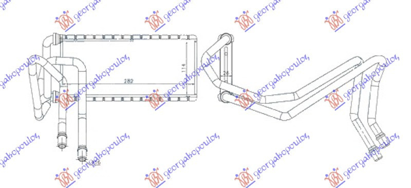 CALORIFER INCALZIRE HABITACLU (BR) (115x282x26) - LAND ROVER DISCOVERY 05-14, ROVER-LAND ROVER, LAND ROVER DISCOVERY 05-14, 690706500