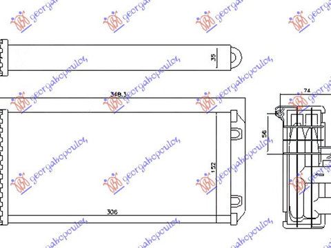 CALORIFER INCALZIRE HABITACLU (M) (305x150x35) - CITROEN DS5 11-15, CITROEN, CITROEN DS5 11-15, 203006500