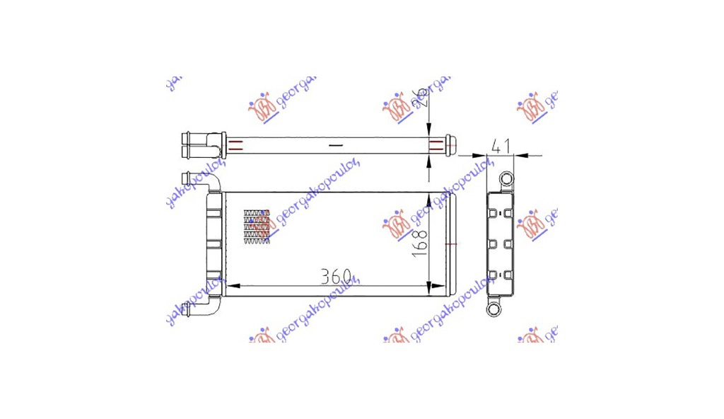 Calorifer Radiator caldura Mercedes Sprinter 2006-2018 NOU 2E0819017C A2E0819017C (360x170) +/-ΑC