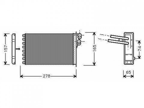 Calorifer radiator habitaclu AUDI A4 8D2, B5 1994->2000 pentru 1.8-92 KW