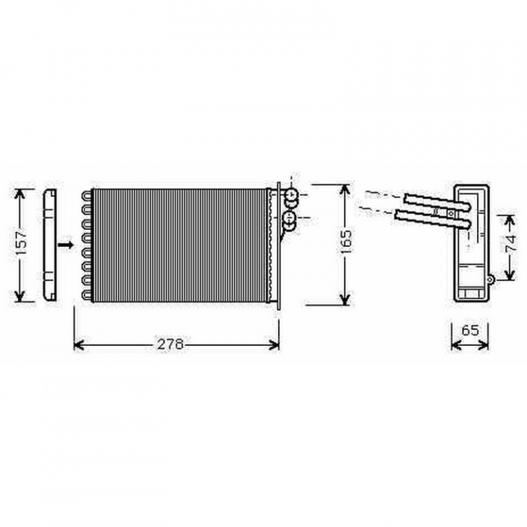 Calorifer radiator habitaclu SKODA SUPERB 1 2001->2008 pentru 2.0 TDI-103 KW