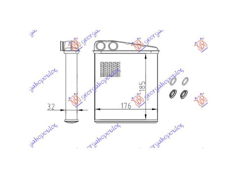 Calorifer Radiator incalzire habitaclu Seat Alhambra 2010- NOU 1K0819031A 1K0819031B TIP VALEO (185x176)