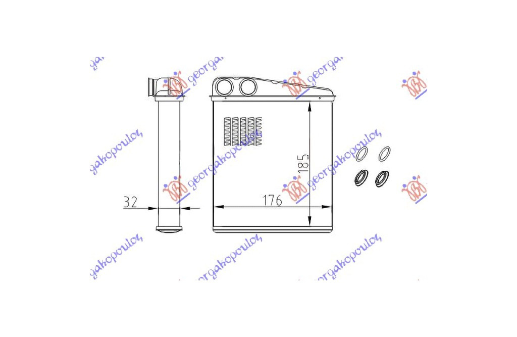 Calorifer Radiator incalzire habitaclu VW New Beetle 2011-2016 NOU 1K0819031A 1K0819031B TIP VALEO (185x176)
