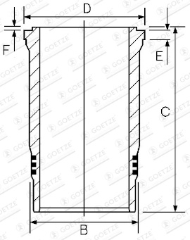 Camasa cilindru Goetze Engine FORD CARGO II 2013-2019 - 15-260040-00