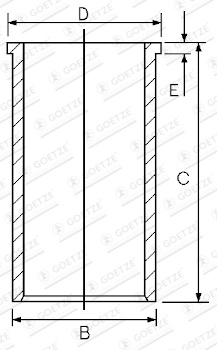 Camasa cilindru Goetze Engine FORD FIESTA VI (CB1, CCN) 2008-2012 - 14-020760-00