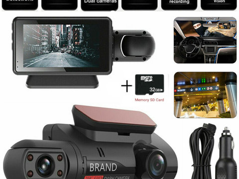 Camera Auto De Bord Full HD 1080P 2 Camere + Card De Memorie Micro SD 32 GB 85 X 50 mm CENT81