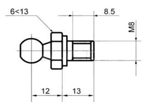 Cap echilibror haion bolt cu cap bila M8 set 2 bucati pentru amortizor, lungime filet 8.5mm , 12x13mm