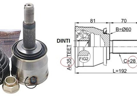 Cap planetara fata spre roata (st/dr) pentru Ssangyong REXTON --2002-2013