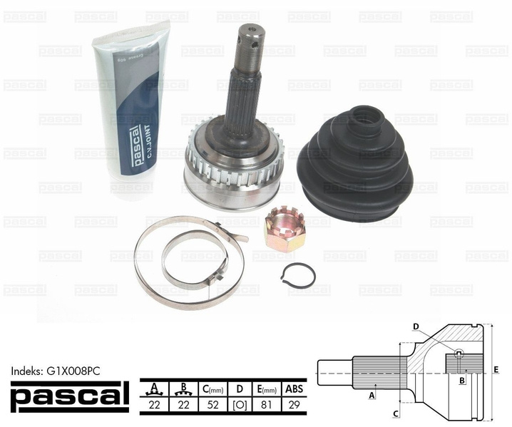 Cap planetara OPEL CORSA B (S93) PASCAL G1X008PC
