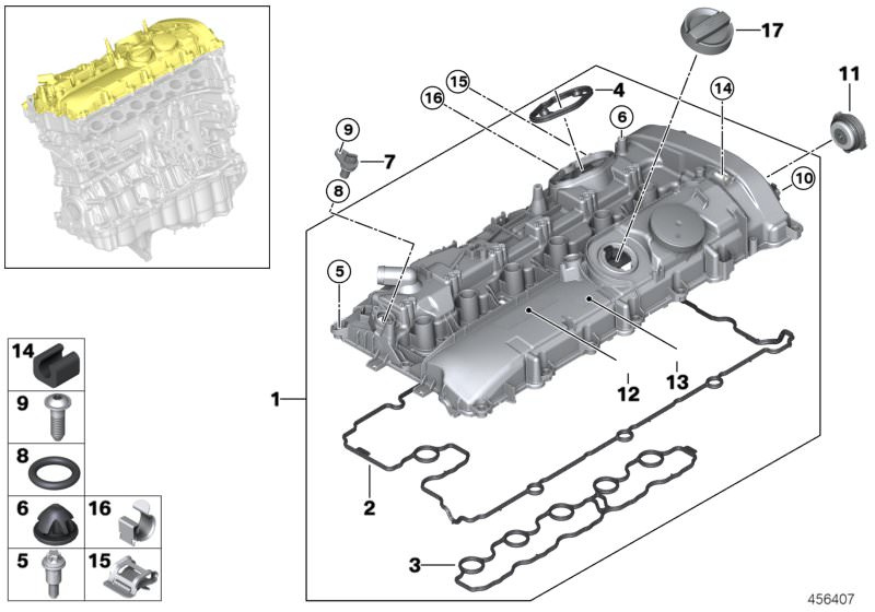 CAPAC CULBUTORI BMW 1 F20 F21 , F22 M240 , 3 F30/F31 340 ,3 GT F34 340 ,X3 G01 M40 2017-,5 G30/G31 540 2016-,