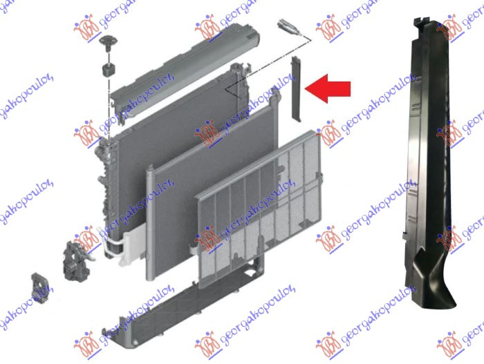 CAPAC PLASTIC VERTICAL RADIATOR, BMW, BMW SERIES 5 (G30/G31) 16-20, 160200897