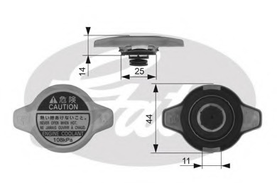 Capac RC134 GATES pentru Toyota Ist Toyota Urban Fiat Sedici Toyota Belta Toyota Viosyaris Toyota Yaris Toyota Camry Toyota Scepter Toyota Supra Toyota Rav Mazda 323 Mazda Etude Mazda Familia Honda Legend Honda Crx Honda Civic Honda Accord Honda Prel