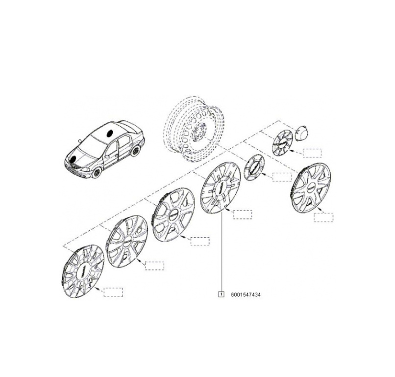 Capac roata Dacia Logan 1 2004-2012 6001