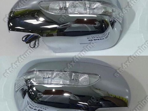 CAPACE OGLINZI CROMATE CU SEMNALIZARE LED TOYOTA LAND CRUISER PRADO FJ120 2003-2009