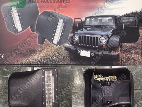 CAPACE OGLINZI CU LED JEEP WRANGLER JK 2007-2017 [OFF-ROAD DESIGN]