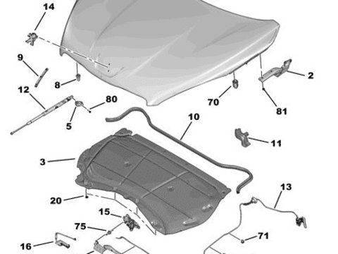 Capota fata OEM pentru Peugeot 508, an 2013 ,PIESA ORIGINALA DIN STOC