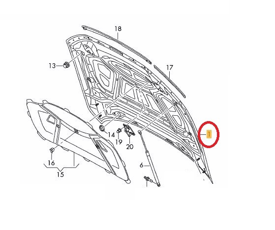 Capota motor Audi A6 (C8), 03.2018-, aluminiu, Aftermarket