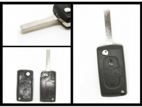 Carcasa cheie briceag pentru Peugeot 1007 4 but fara suport baterie