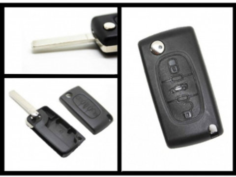 Carcasa cheie briceag pentru Peugeot 307 407 3 but fara suport de baterie